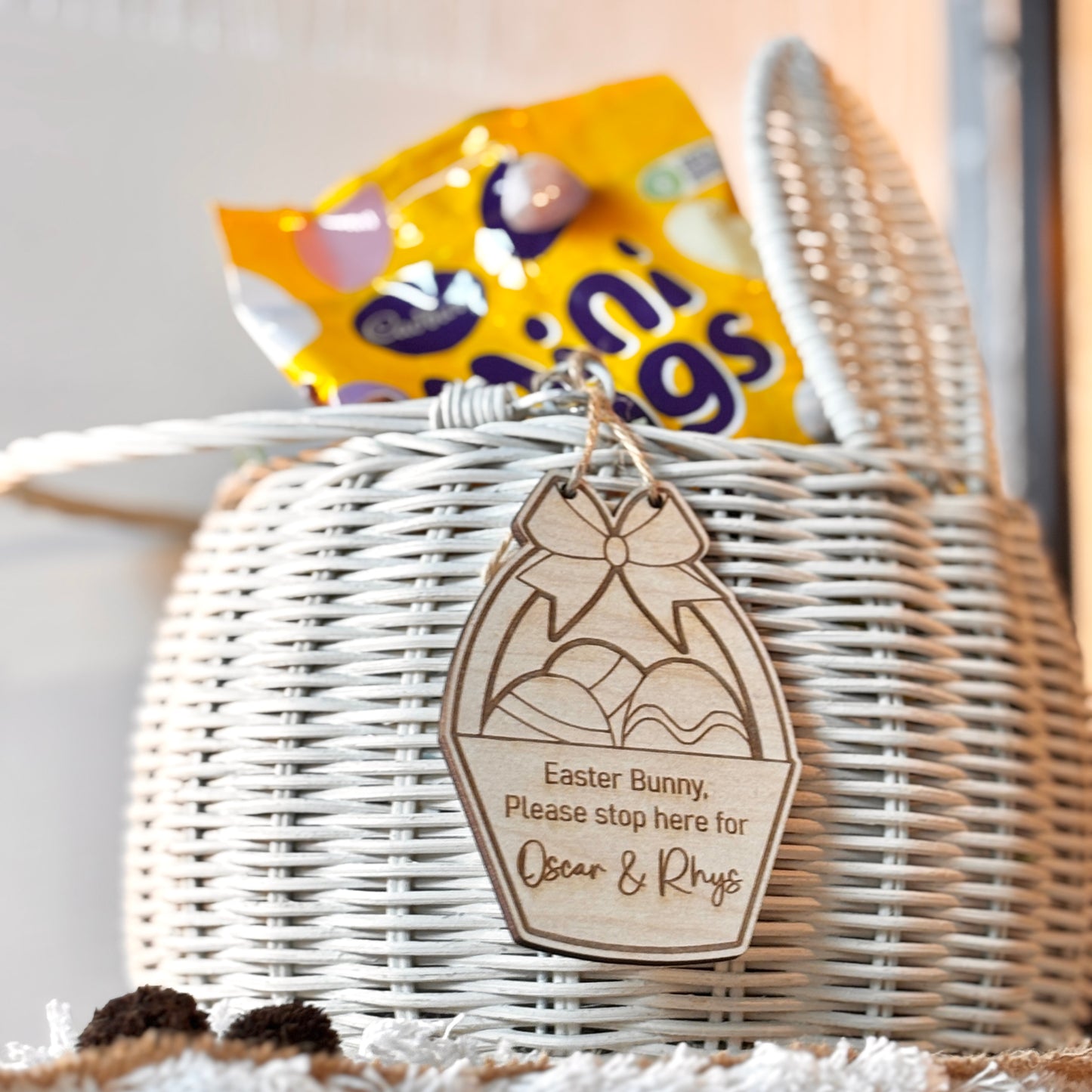 EASTER BASKET HANGER NAME TAG