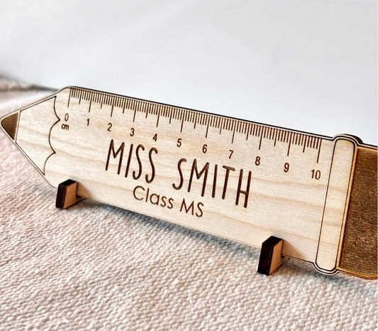 Personalised Pencil / Ruler Desk Sign Teacher Gift