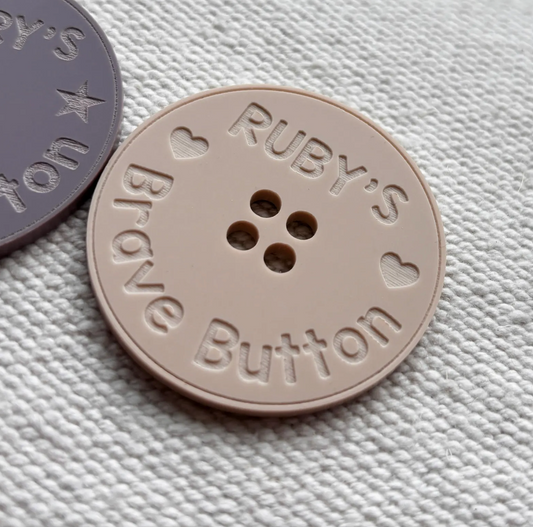 Personalised Acrylic Brave Button, Worry Anxiety Token