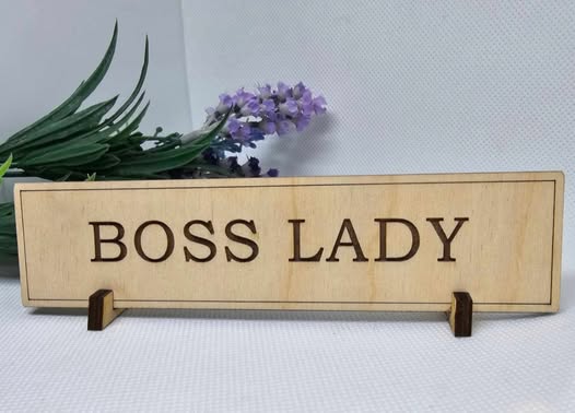 'Boss Lady' Wooden Desk Sign