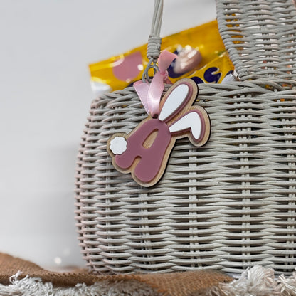 PERSONSLISED INITIAL EASTER BUNNY BASKET TAG
