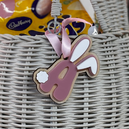 PERSONSLISED INITIAL EASTER BUNNY BASKET TAG