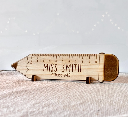 Personalised Pencil / Ruler Desk Sign Teacher Gift