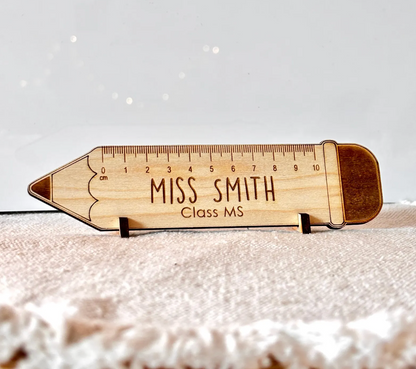 Personalised Pencil / Ruler Desk Sign Teacher Gift