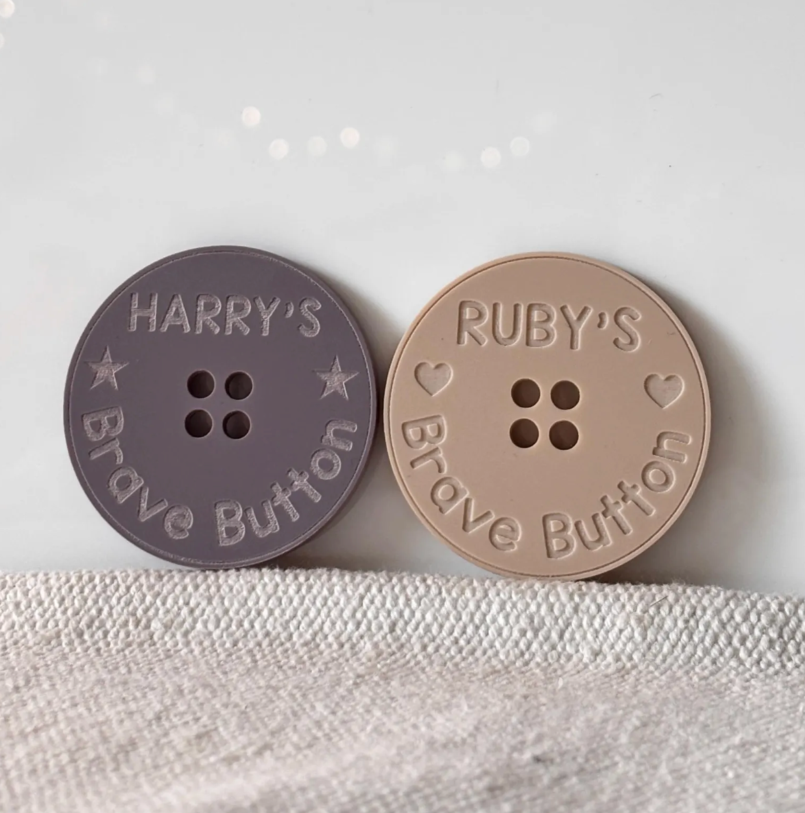 Personalised Acrylic Brave Button, Worry Anxiety Token