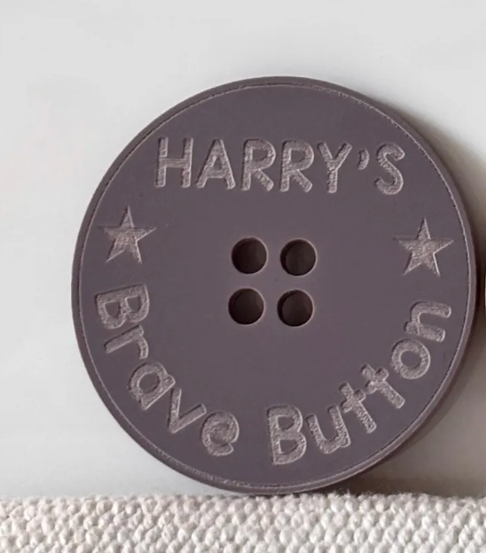 Personalised Acrylic Brave Button, Worry Anxiety Token